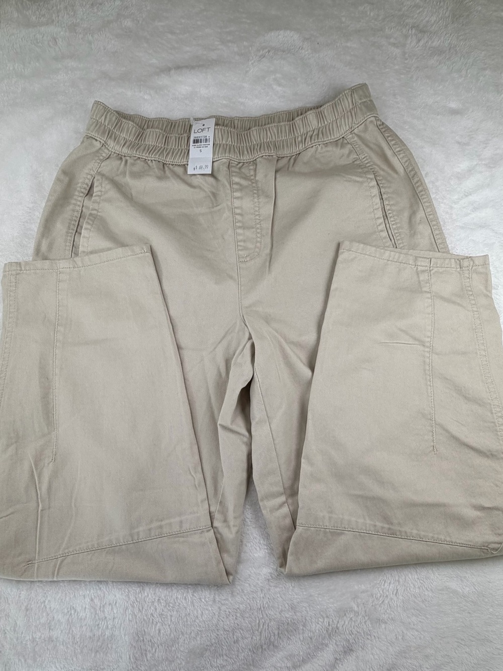 LOFT Men's Elastic Waist Chinos in Light Beige